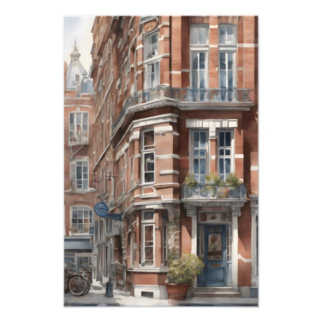 Impression Photo Amsterdam aquarelle (Devant)