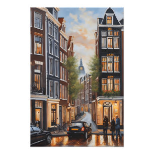 Impression Photo Amsterdam peinture à l'huile