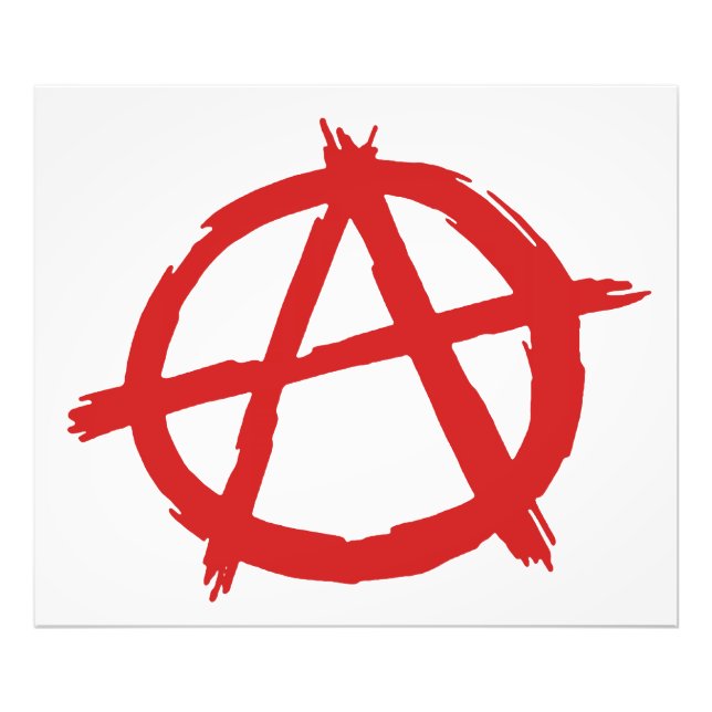 Impression Photo Anarchiste Rouge Symbole Anarchie Logo (Devant)