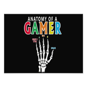 Impression Photo Anatomie D'Un Joueur Squelette Main Drôle Imprimer