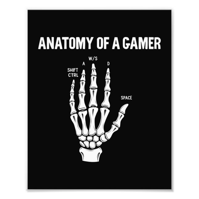 Impression Photo Anatomie D'Une Main De Squelette De Gamer (Devant)