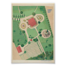 Ancienne affiche de plan de jardin