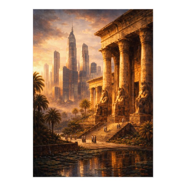 Impression Photo Ancient Egypt Future Skyline Art (Devant)