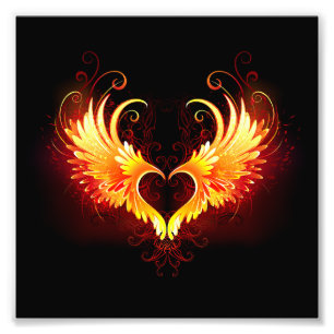 Impression Photo Angel Fire Heart with Wings