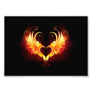 Impression Photo Angel Fire Heart with Wings