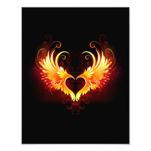 Impression Photo Angel Fire Heart with Wings