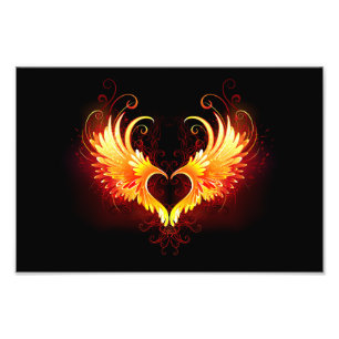 Impression Photo Angel Fire Heart with Wings