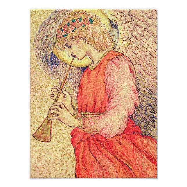 Impression Photo Angel Jouer un Flageolet (Devant)