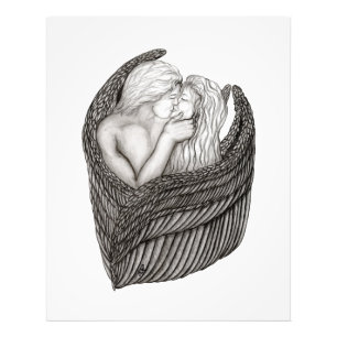 Impression Photo Angels Kissing, noir et blanc Design