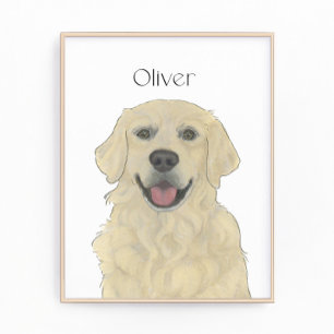Impression Photo Anglais personnalisé Golden Retriever Dog Art