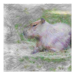 Impression Photo animal artistique capybara