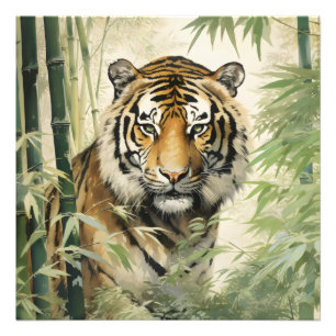 Impression Photo Animal Nature Tiger Bambou