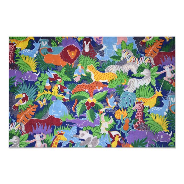 Impression Photo Animaux de jungle colorés (Devant)