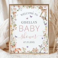 Animaux de la forêt Fleur sauvage Baby Shower Bien