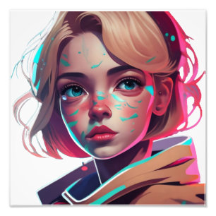 Impression Photo Anime manga pop art amateurs visage personnages de