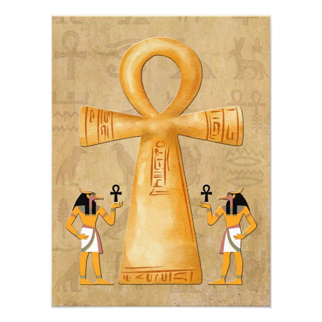 Impression Photo Ankh Key Of Life On Hieroglyph (Devant)