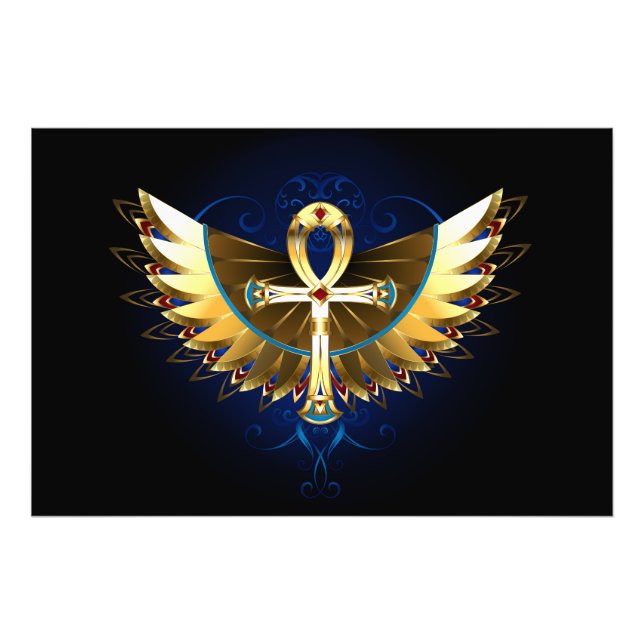 Impression Photo Ankh or avec ailes (Devant)