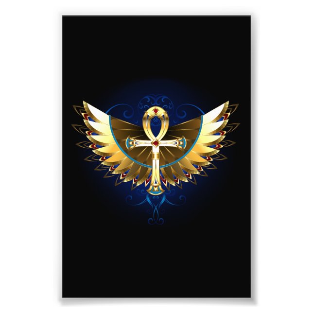 Impression Photo Ankh or avec ailes (Devant)