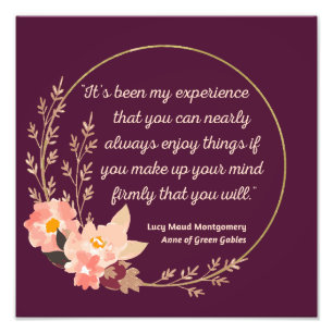 Impression Photo Anne Of Green Gables Citation I - Style mignon