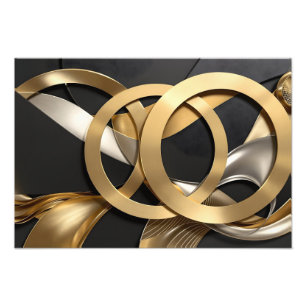 Impression Photo Anneaux d'or Art Abstrait - Design moderne de luxe