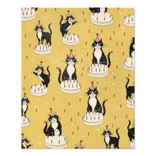 Impression Photo Anniversaire de chat vintage