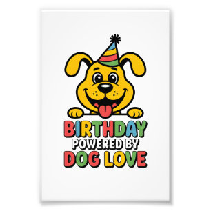Impression Photo Anniversaire Propulsé par l'Amour des Chiens Desig