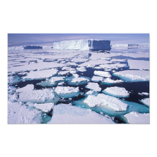 Impression Photo Antarctique, Écoulement de glace. (Devant)