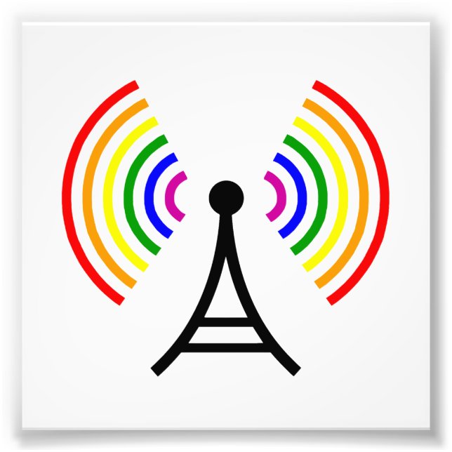Impression Photo Antenne du signal arc-en-ciel Gay Wifi (Devant)
