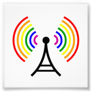 Impression Photo Antenne du signal arc-en-ciel WiFi gay