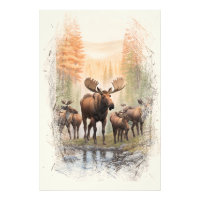 *~* AP49 MOOSE HERD Forest STREAM Artsy