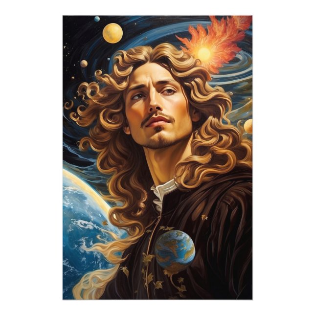 Impression Photo *~* AP50 Imaginaire Universe Cosmic Handsome Flowe (Devant)