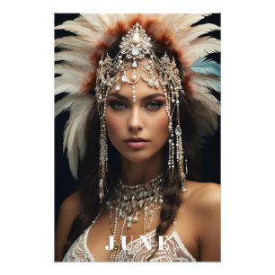 Impression Photo *~ AP53 JUIN Boho ANNIVERSAIRE PERLES Femme