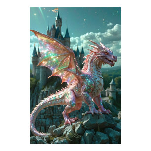 Impression Photo *~* AP88 Château Imaginaire Dragon Mur Artwork 21