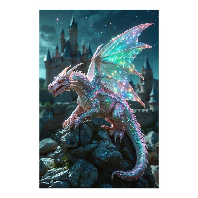 Impression Photo *~* AP88 Châteaux Imaginaire Dragon Mur Artwork 27 (Devant)