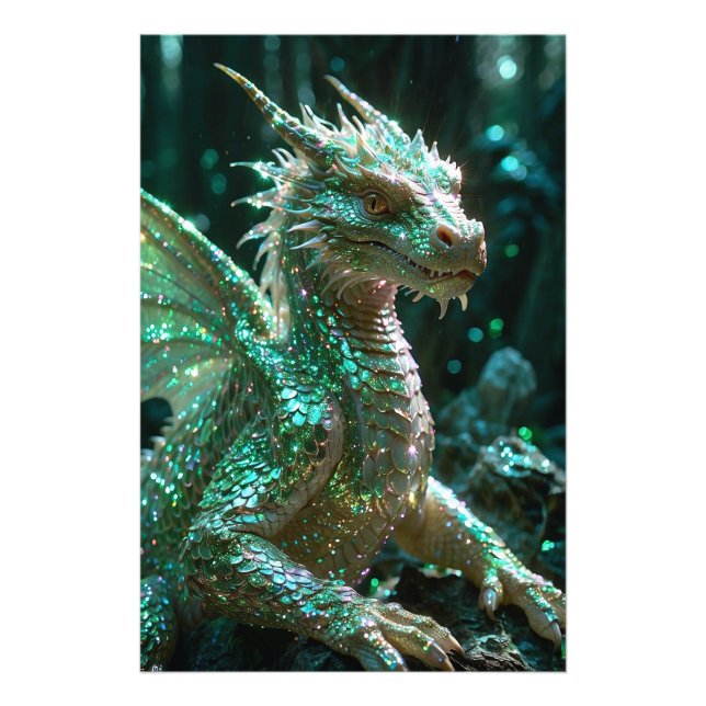 Impression Photo *~* AP88 Glittery Imaginaire Dragon Wall Art 5 (Devant)
