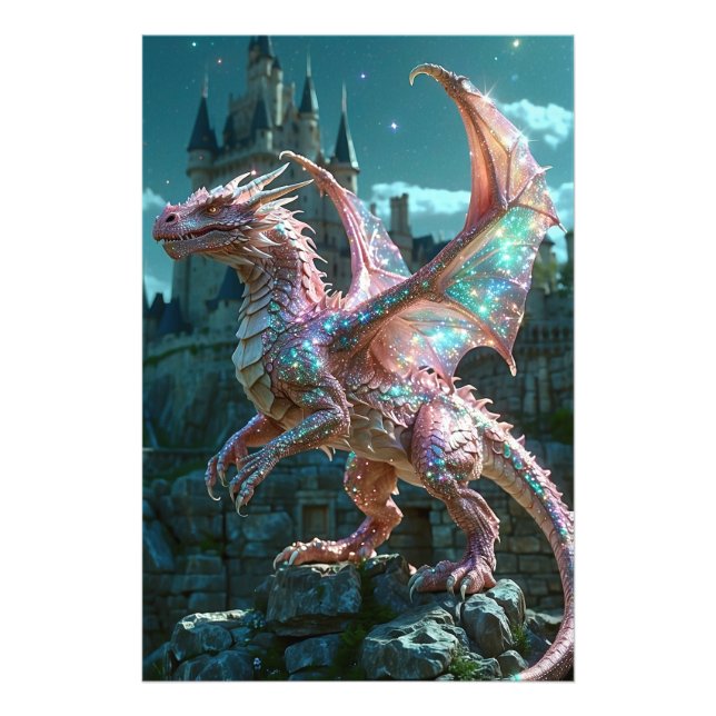Impression Photo *~* AP88 Imaginaire Chimmering Dragon Wall Art 15 (Devant)
