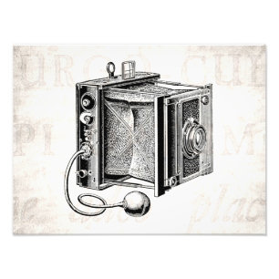 Impression Photo Appareil-photo vintage - noir antique de