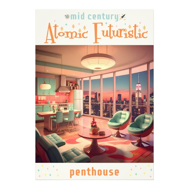 Impression Photo Appartement Penthouse Futuriste Atomique (Devant)