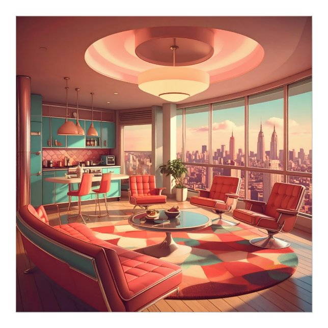 Impression Photo Appartement Urbain Futuriste Atomique (Devant)