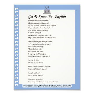 Impression Photo Apprendre À Me Connaître - Anglais