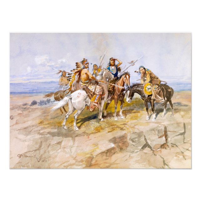 Impression Photo Approche des hommes blancs par C. M. Russell (Devant)