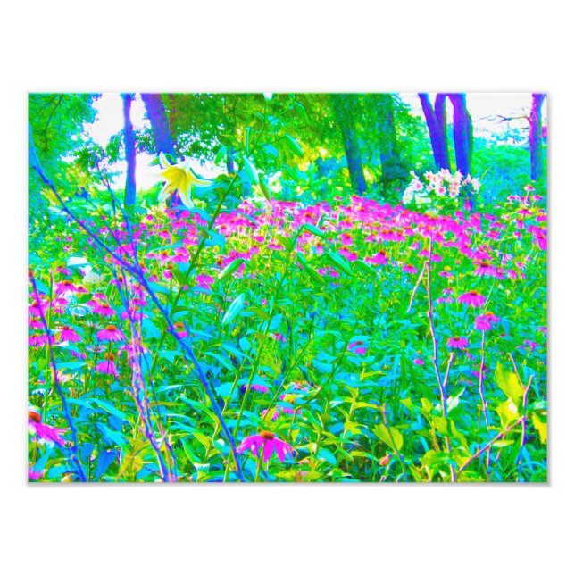 Impression Photo Aqua Blue Impressionistic Garden Paysage (Devant)