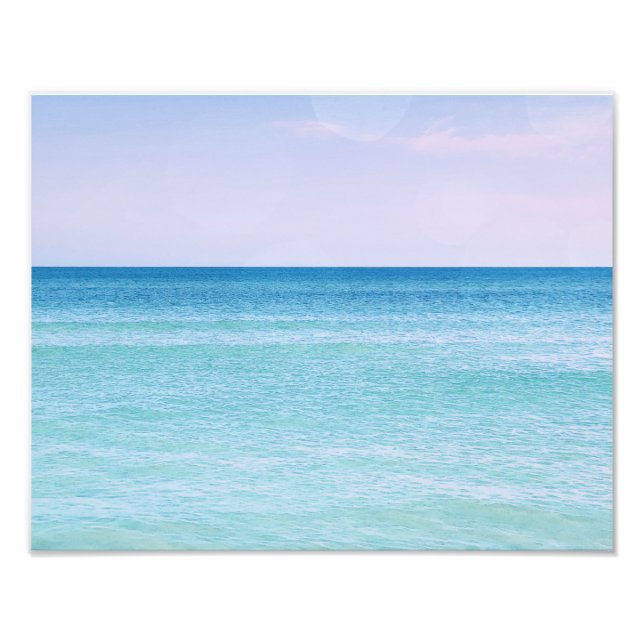 Impression Photo Aqua Turquoise Lavender Ocean Waves Plage tropical (Devant)