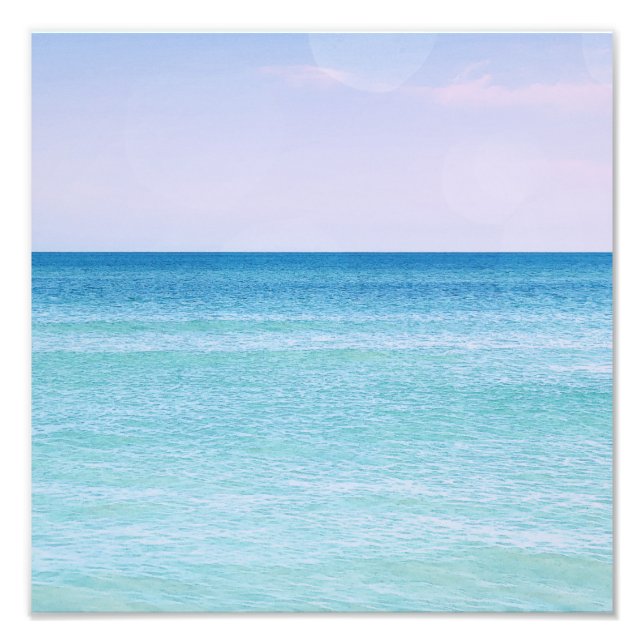 Impression Photo Aqua Turquoise Lavender Ocean Waves Plage tropical (Devant)