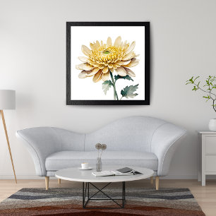Impression Photo Aquarelle Chrysanthème doré Imprimer