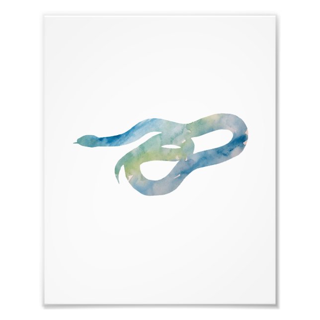 Impression Photo Aquarelle couleur serpent (Devant)