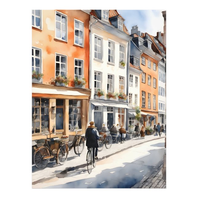 Impression Photo Aquarelle de Copenhague (Devant)