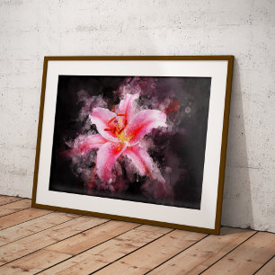 Impression Photo Aquarelle de fleur de Stargazer - bb 01