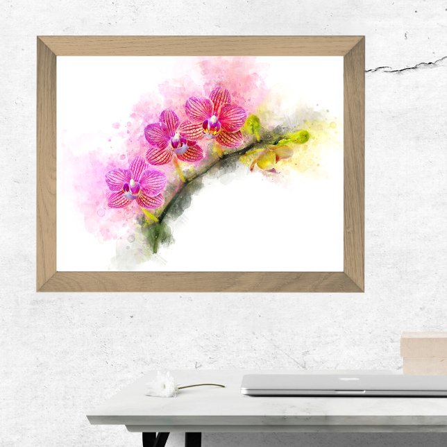 Impression Photo Aquarelle de fleur d'orchidée - rose wb 01 (Créateur téléchargé)
