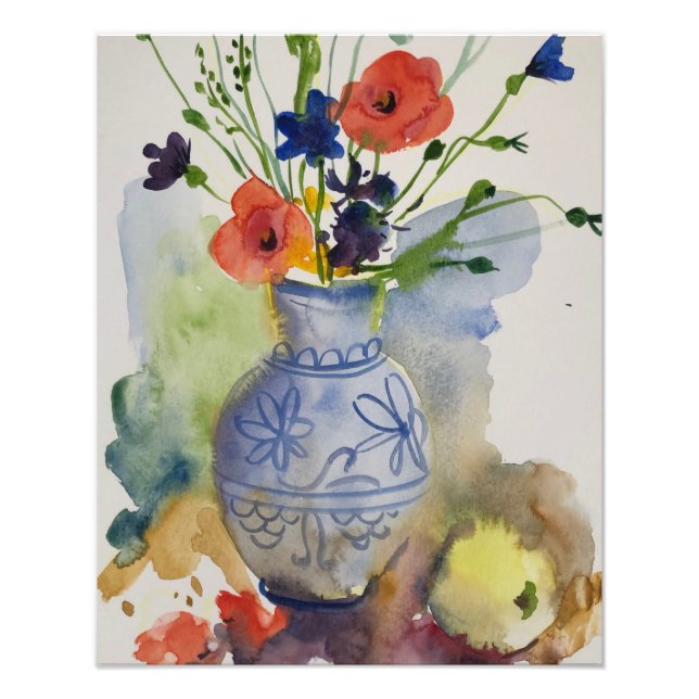 Impression Photo Aquarelle fleurs modernes (Devant)